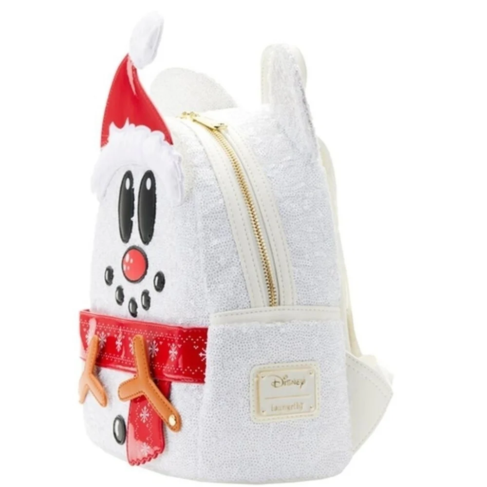 Loungefly Mickey Mouse Disney Sequin Snowman Mini Backpack NEW